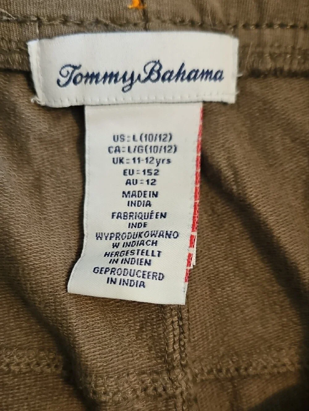 Tommy Bahama Boys L 10/12 Camo Drawstring Shorts - Olive Green